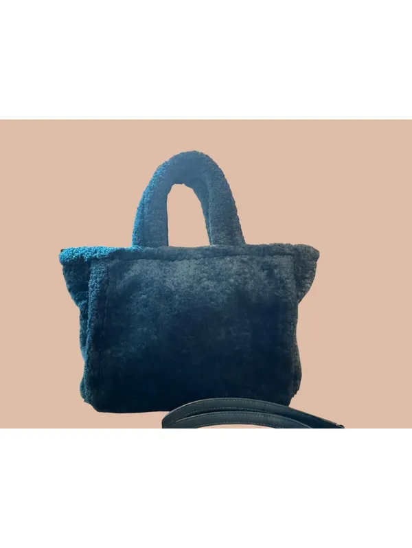 Kate Spade New York Teal Furry Small Tote/Crossbody Bag - Image 2