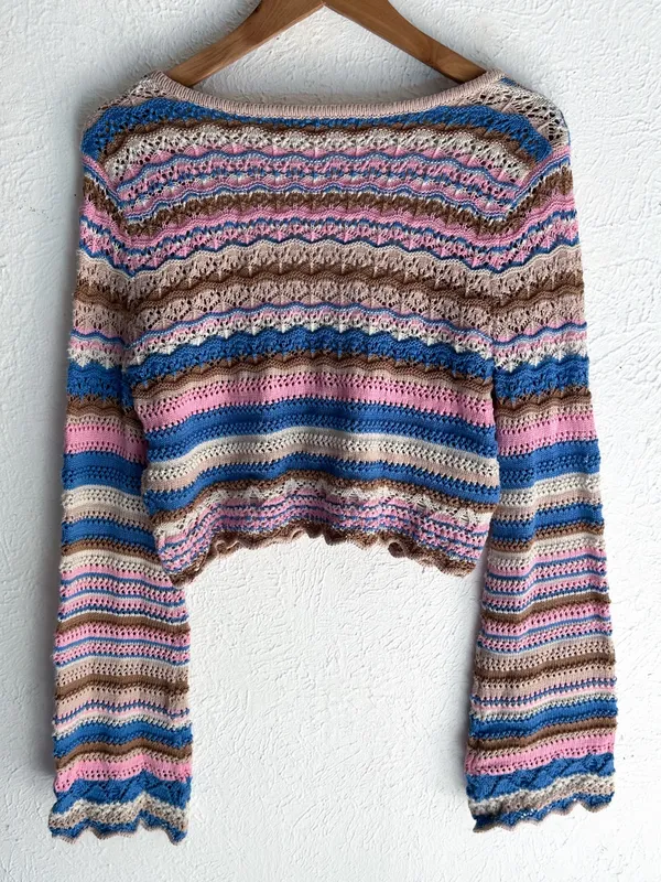 Altar'd State Avery Crochet Cardigan Top Medium Whimsigoth Boho - Image 3