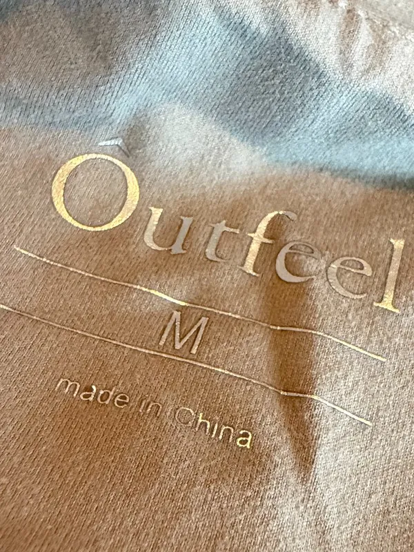 Outfeel Square Neck Tan Stretch Jumpsuit Full Length Wide Leg Flowy Size Medium - Image 12
