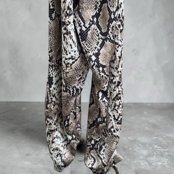 Lulus Jasper Beige Snake Print Surplice Jumpsuit - Image 11