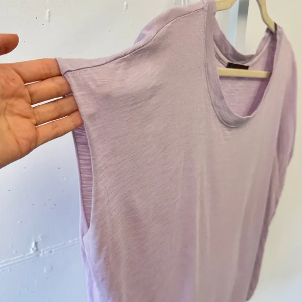 Feel The Piece by Terre Jacobs Lavender Slub Scoop Neck Oversized T-shirt O/S - Image 3
