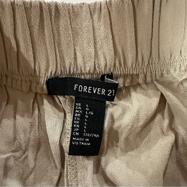 Forever 21 Taupe Beige High Rise‎ Lace Up Short Shorts Size L - Image 4