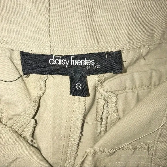 VTG Y2K Daisy Fuentes Khaki Mid Rise Wide Leg Parachute Utility Cargo Pants 8 - Image 7