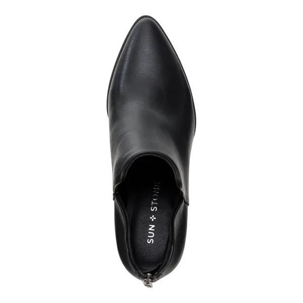 NEW Sun + Stone Womens Black V-Notched Sides Elizaa Pointed Toe Booties Black 8M - Image 3