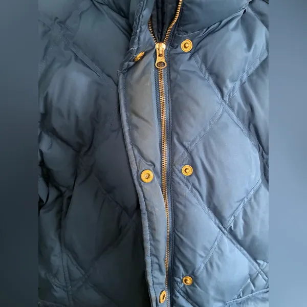 Lands’ End Blue Quilted Ski Winter Goose-down Hooded Puffer Jacket Coat Sz S - Image 3