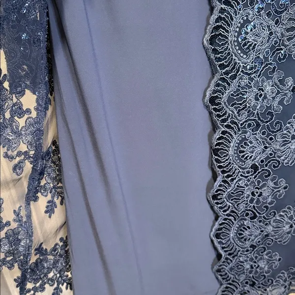Alex Evenings Navy Sequin Lace‎ Jacket Dress Set 6 NWT Wedding Party Formal - Image 9