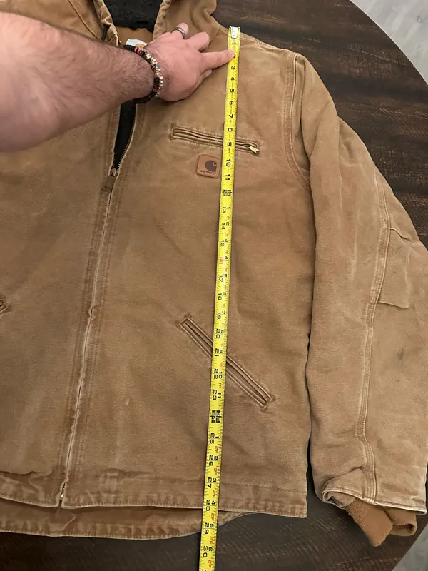 Carhartt J141-211 Washed Duck Sierra Sherpa Lined Jacket Sz Large L Tall Tan - Image 6