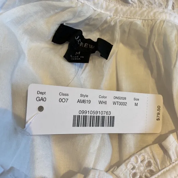 J. Crew white eyelet pompom sleeveless top size medium NWT - Image 6