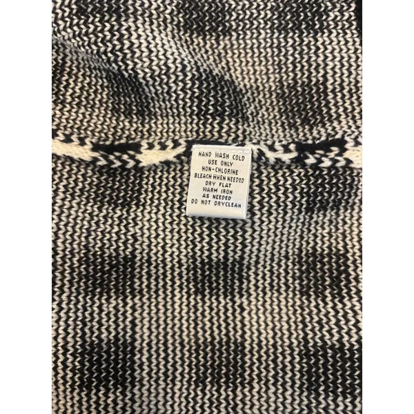 Liz Baker Cardigan L Black White Gingham Check Gold‎ Button Retro Dark Academia - Image 3