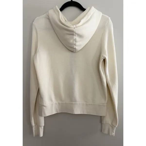 Aviator Nation‎ 5 Stripe Zip Hoodie Vintage White/White Neon Size XS - Image 2