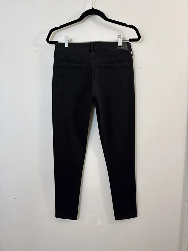 American Eagle Women’s Jegging Jeans Size 8 Reg Black Super Stretch Distressed - Image 2