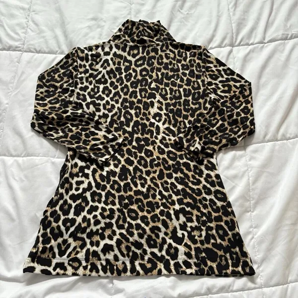 Chaus New York Womens Size Small‎ Cheetah Print Wrap Blouse 3/4 Sleeve Vintage - Image 8
