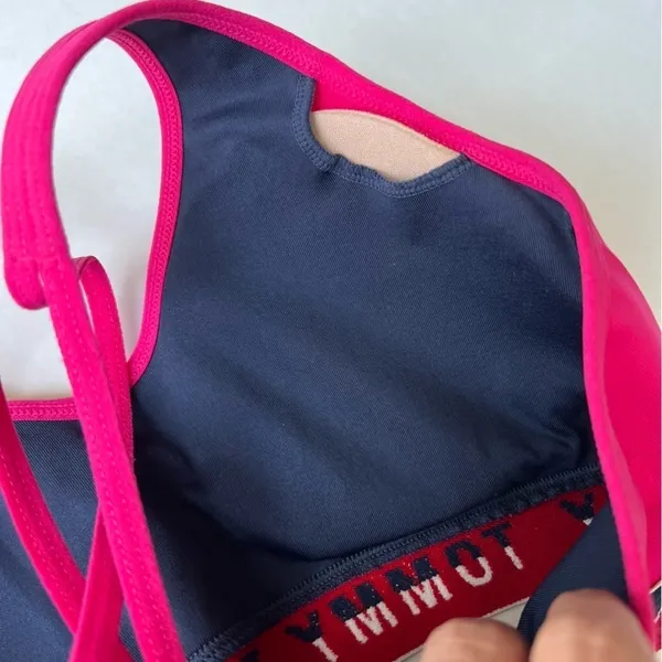 Nwt Tommy Hilfiger sport magenta strappy cross back sport bra size small - Image 7