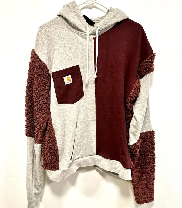 Carhartt sweatshirt! Burgundy custom-made Reworked sweatshirt women’s size large - Image 3