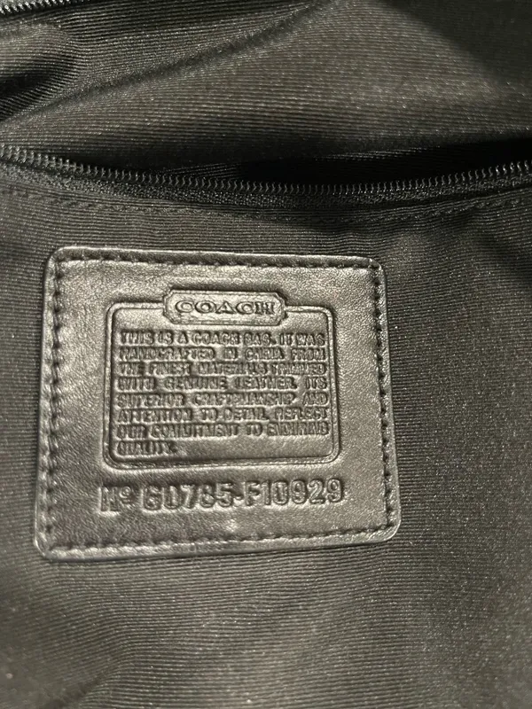 Coach Signature Mini Boston Shoulder Bag Leather Black Authentic Rare - Image 5
