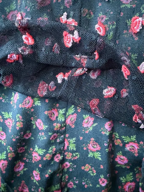 Free People Sugar and Spice Floral Mesh Mini Dress XS - Image 5