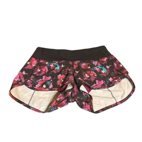 Lululemon Speed Shorts Mini Midnight Bloom Deep Fuschia/Black 2.5" Size 2 - Image 2