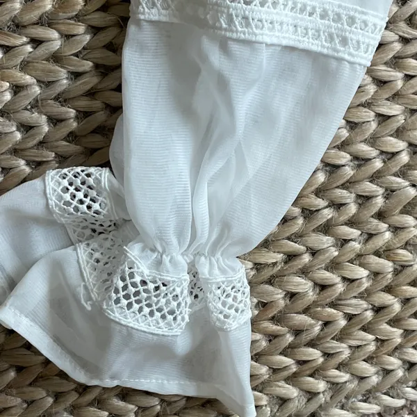 The Vintage Shop White Lace Sheer Corset Croptop L - Image 6