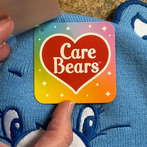 NWT Care Bears Grumpy Bear Peruvian Knit Beanie OS Blue - Image 4