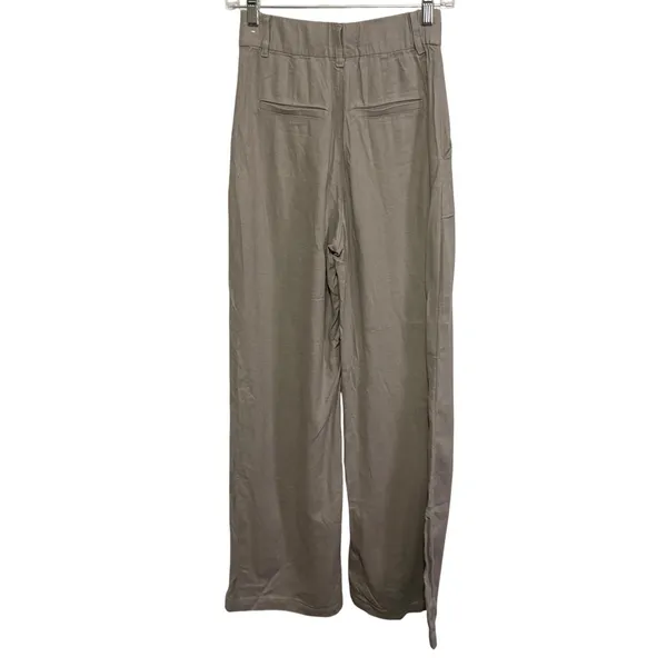 Abercrombie & Fitch Linen Blend Wide Leg Pants Taupe Mauve XS High Rise Trousers - Image 5