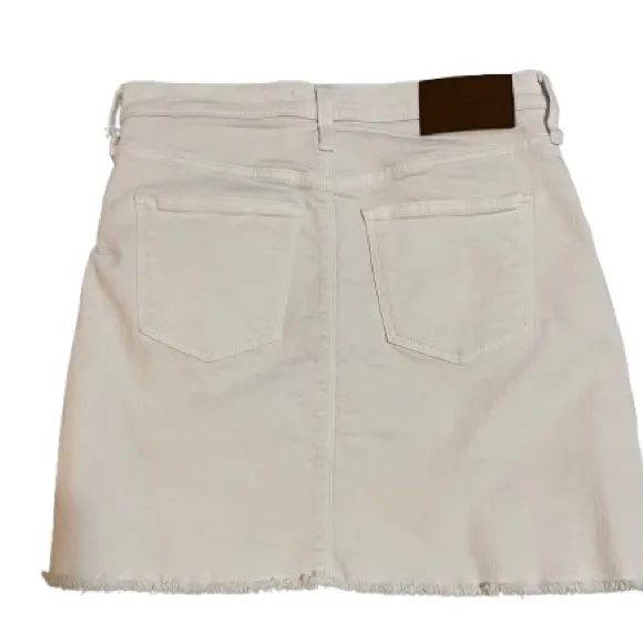 J Crew Mercantile White Denim Mini Skirt Size 2 - Image 2