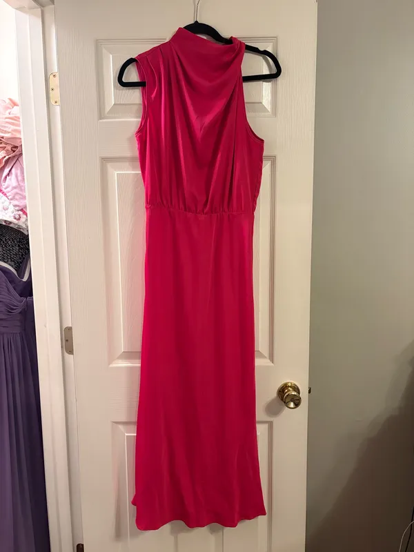 PRETTYGARDEN Women's 2026 Summer Satin Dress Elegant Sleeveless Mock Neck Cocktail Party Maxi Dresses - Image 3