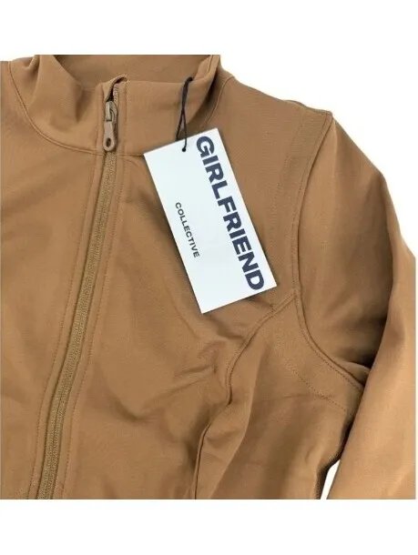 NEW Girlfriend Collective Women's Parker Seamed Jacket Sepia Brown Activewear S - Image 4