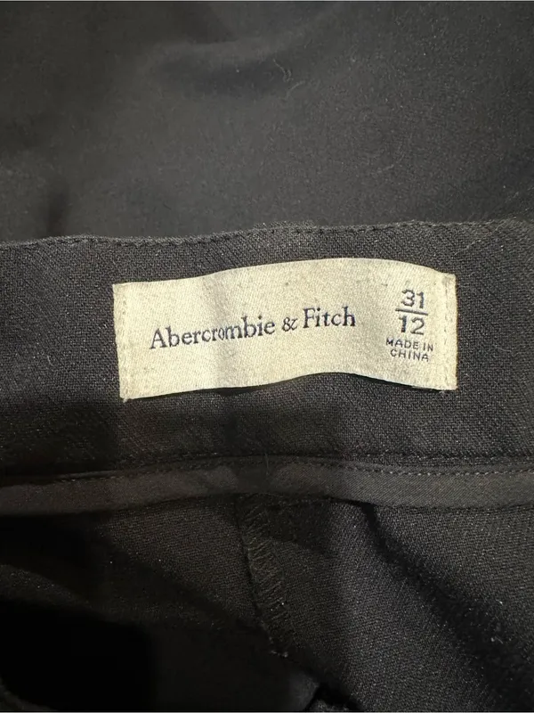 Abercrombie & Fitch Dark Blue High‑Waisted Wide‑Leg Trousers – Size 12 - Image 7