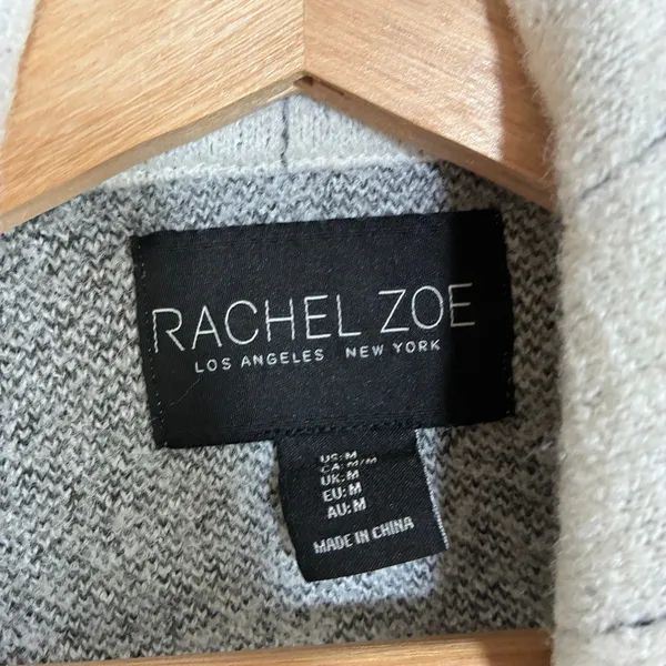 Rachel Zoe Pinstripe Wool Blend Car Coat Medium Ivory Women Key Feature Pocket - Image 4