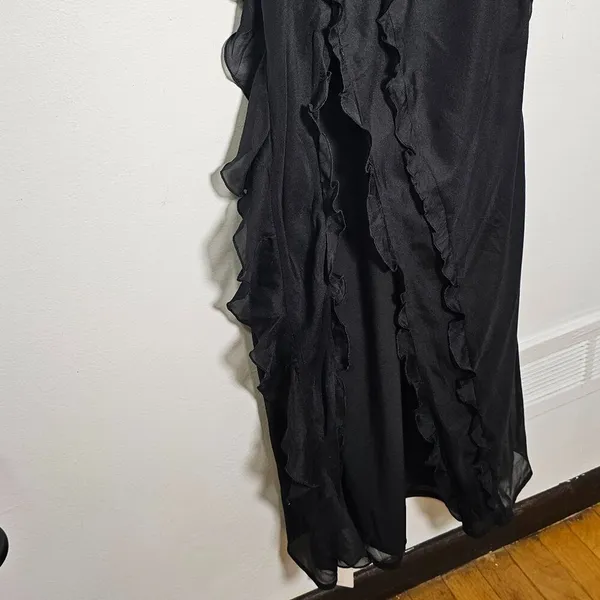 Abercrombie & Fitch Draped Ruffle Maxi Dress /Black / Size XS - 159-299-0020-900 - Image 3