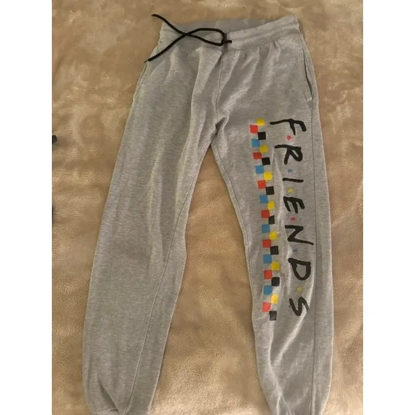 Friends Television Series Womens Lounge Set Gray Graphic Tee Joggers Small (C) - Image 5