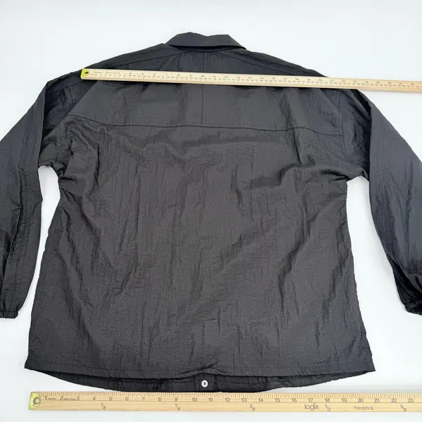 Athleta Shirt Women S Black Lunar Sheen Overshirt Drawstring Snap Gorpcore Nylon - Image 10