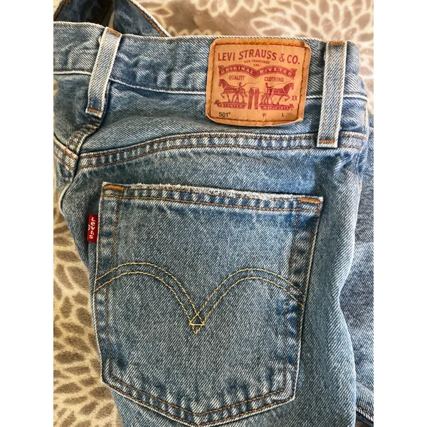 Levis 501 Original Straight Leg Jeans W27 L30 Distressed Sustainable Streetwear - Image 5