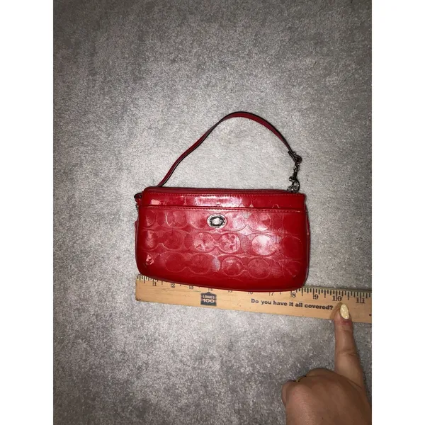 coach red patent leather wriset y2k signature c design - Image 8