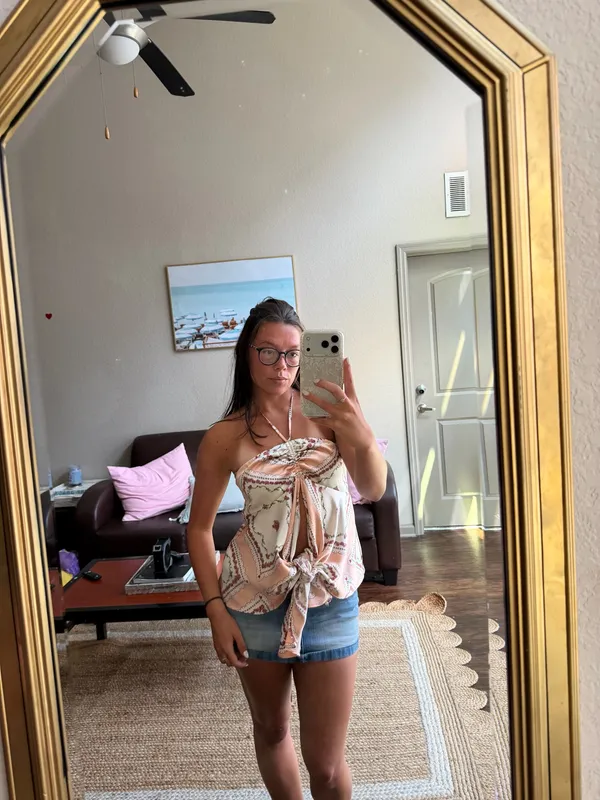 Vintage Pink Paisley Picnic Halter Top - Image 2
