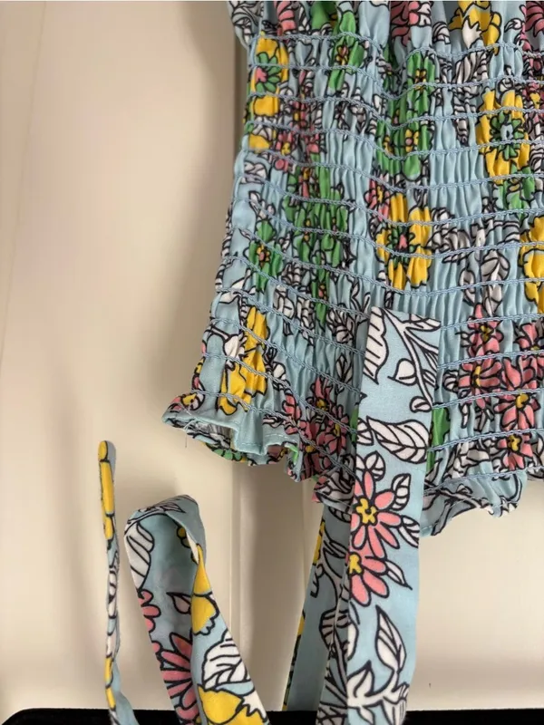 70/21 Floral Smocked Midi Dress Size Medium - Image 3