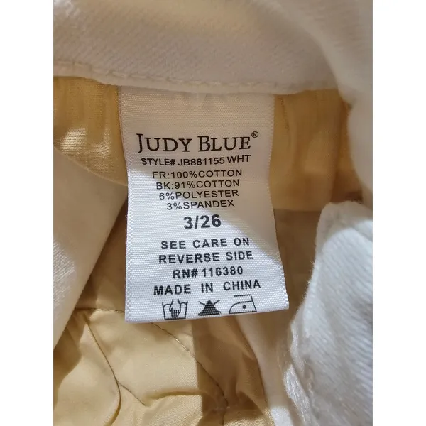 Judy‎ Blue Womens White Barrel Fit Jeans 3/26 3 26 - Image 6