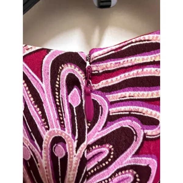 LOFT Petites Magenta Floral Paisley Ruffle Mini Dress 2P NWT Long Sleeve - Image 10
