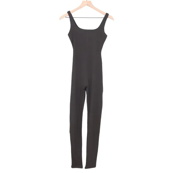 Naked Wardrobe Black Ribbed Scoop Neck Jumpsuit Catsuit Small - Image 2