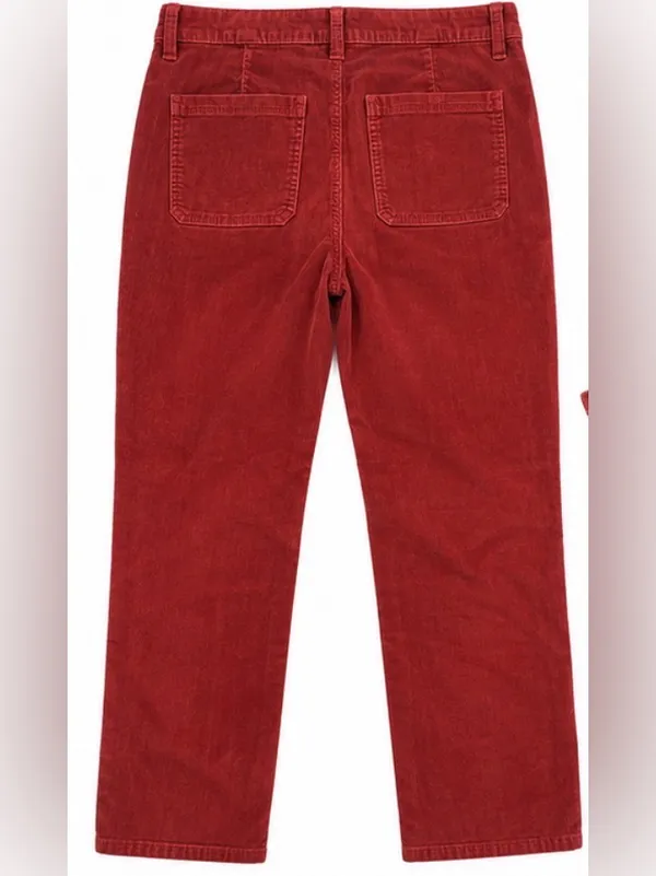 Wonderly Vintage Straight Corduroy Pants Red Size 10R High Rise Stretch - Image 2