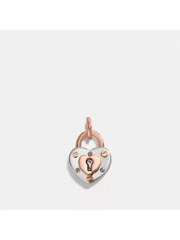 Coach Padlock Heart Charm and Earrings Set One Size - Image 2