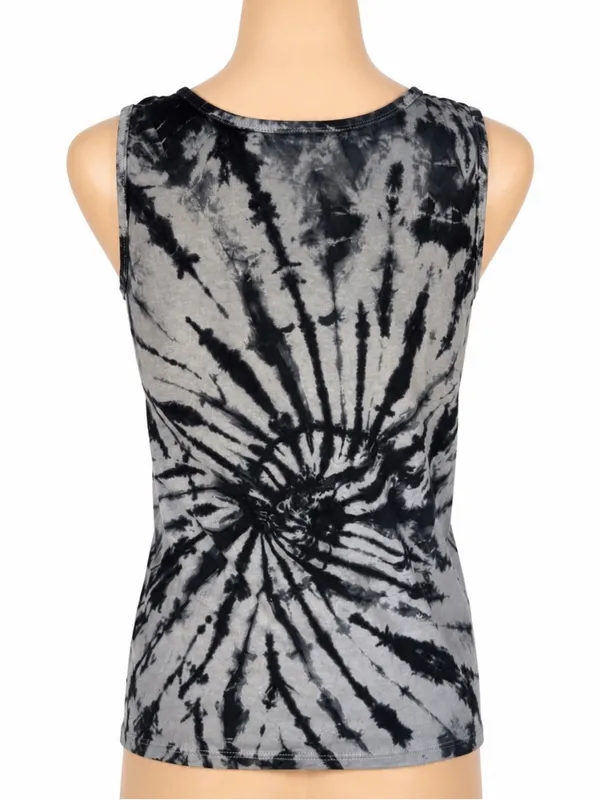 Alice + Olivia Jeans x The Rolling Stones Tank Top Grey Black Tie Dye – Xs/S - Image 4