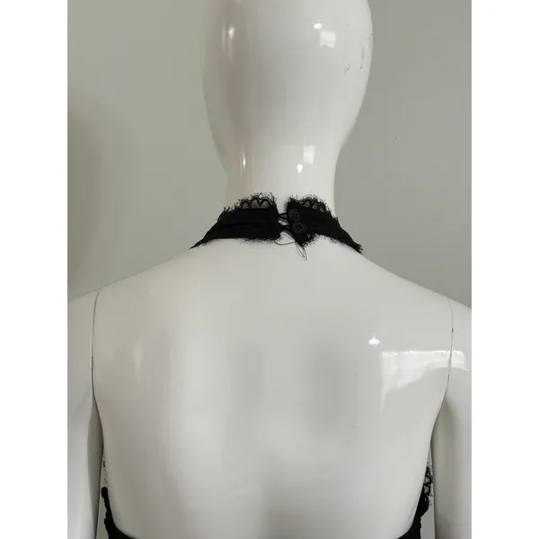 Windsor Gothic Lace Halter Mini Dress Women’s Black Cutout Whimsigoth Size M - Image 9