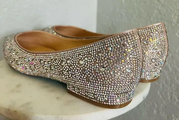 BETSEY JOHNSON Rhinestone Crystal Pavé Pointed Toe Flat, SPARKLE, Size 8.5, NWOT - Image 15