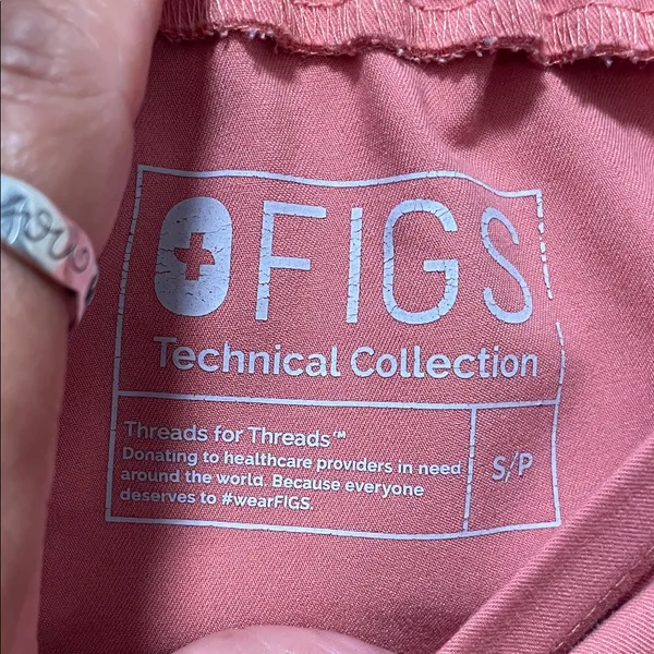 Figs Women's Coral Scrub Pants with Yellow Drawstring - Image 6