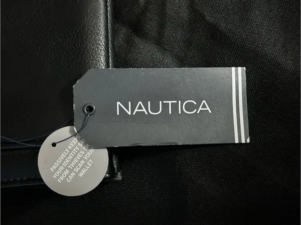 Nautica Money Manager RFID Blocking Black & White Stripe Accent Wallet NWT - Image 6