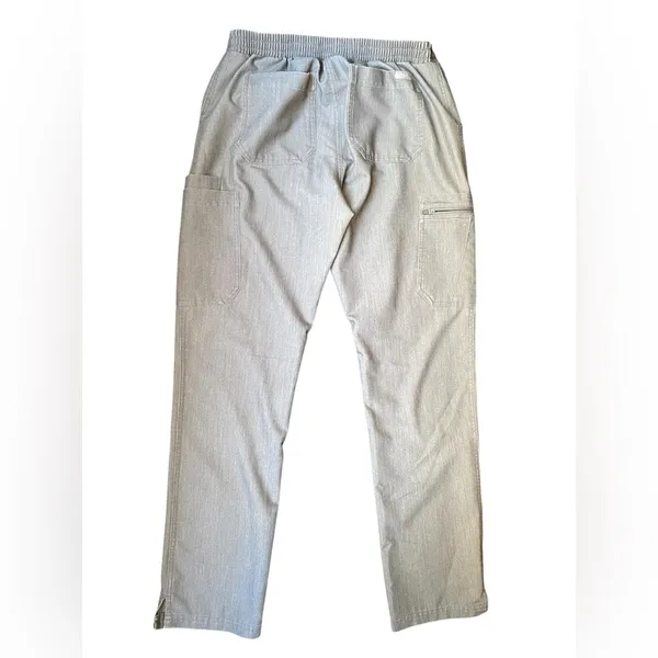 Figs womens Cargo Pants in Gray with Teal Accent - Image 2