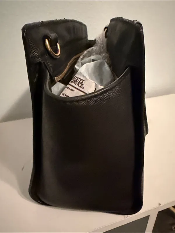 Michael Kors Black Saffiano Leather Satchel with Gold Hardware - Image 4
