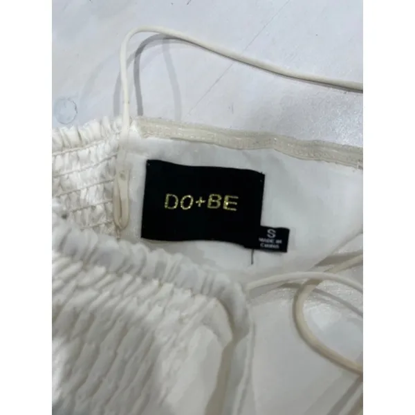 DO+BE White Ruffle Mini jumper romper Smocked Size S‎ - Image 3