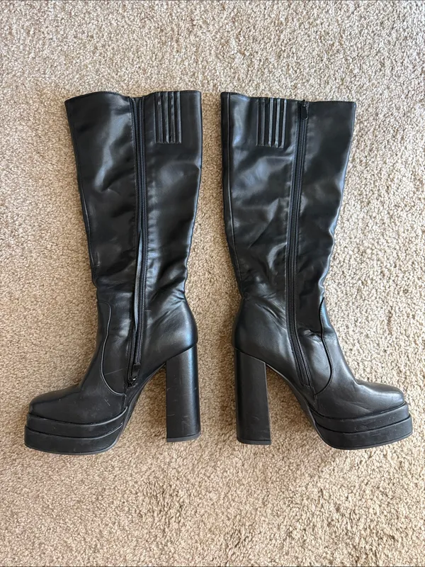 DREAM PARIS Black Chunky Platform Boots - Image 7